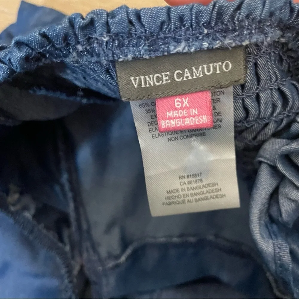 Vince Camuto kids Blue Ruffled Jumpsuit size 6X feminine dress up girly chic